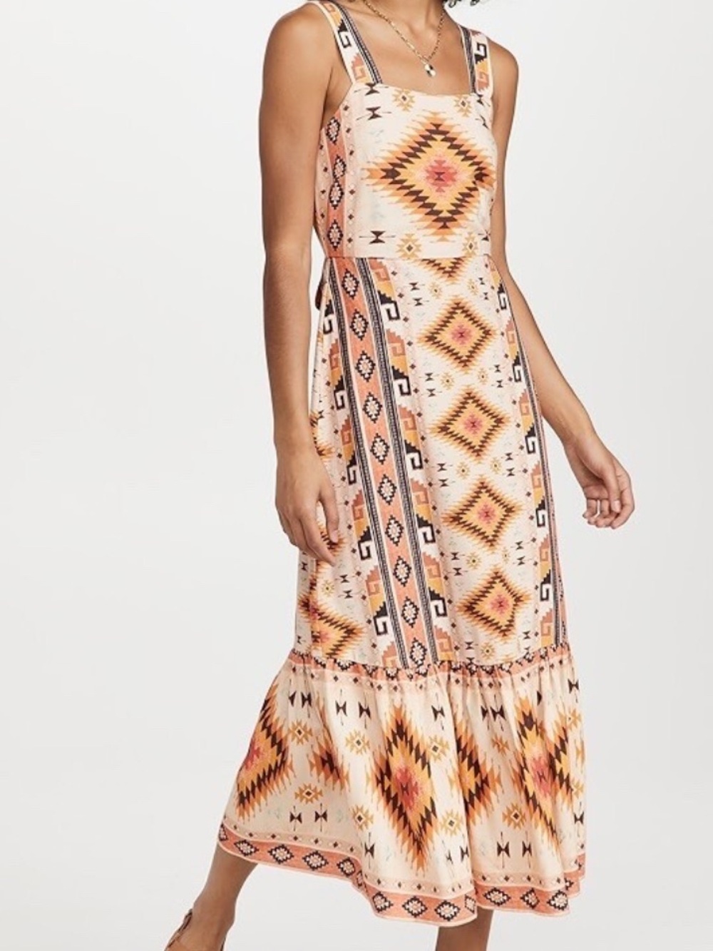 Never Fully Dressed Southwest Print Maxi Dress US 12 — Tie Back, NWOT
